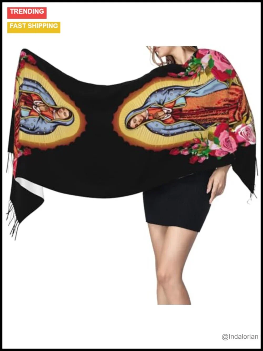 Soft Fringed Warm Scarf Long Shawl Wraps - Imitation Cashmere